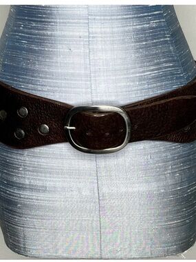 La Vela Portofino Italy Wide Waist Leather Studded Belt